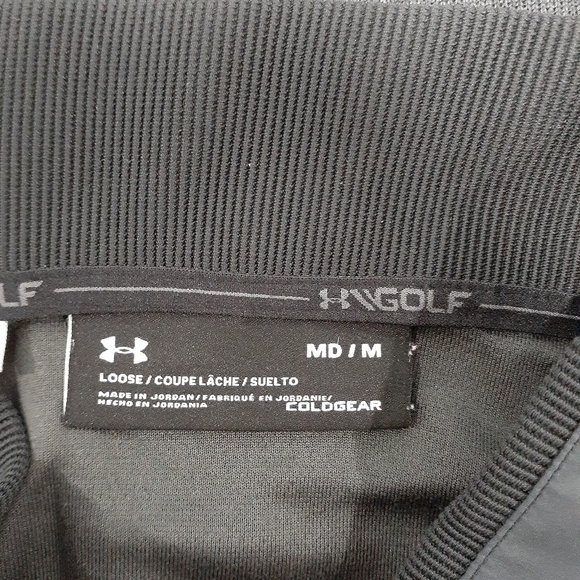 UNDER ARMOUR MENS STORM SWEATER FLEECE HEATHER SNAP MOCK SHIRT BLACK - Picture 4 of 9